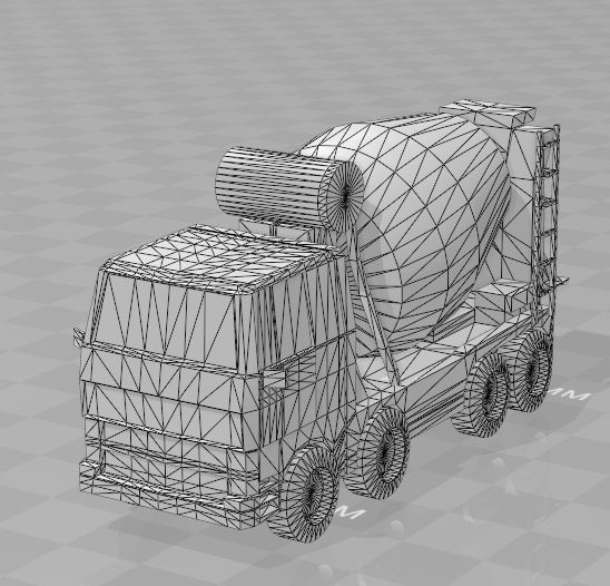 concrete mixer truck Low-poly 3D model_4
