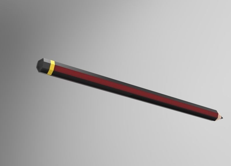 Simple low poly pencil with textures Low-poly 3D model_10