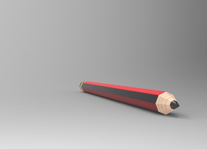 Simple low poly pencil with textures Low-poly 3D model_7