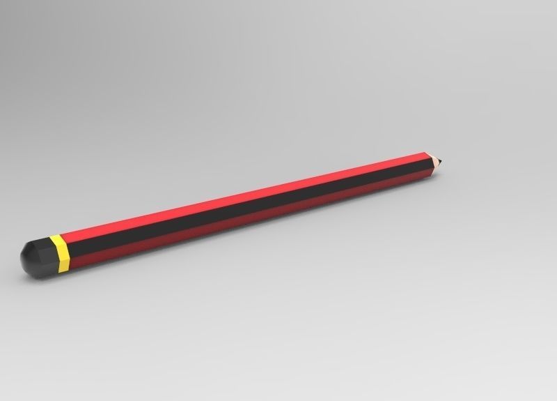 Simple low poly pencil with textures Low-poly 3D model_5