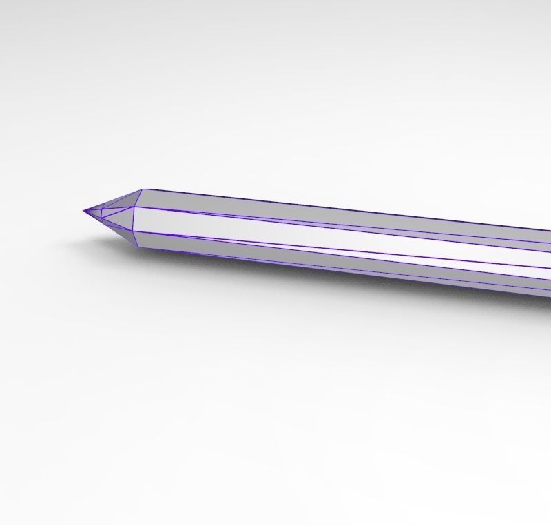 Simple low poly pencil with textures Low-poly 3D model_6