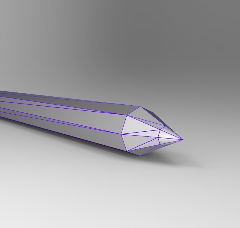 Simple low poly pencil with textures Low-poly 3D model_4