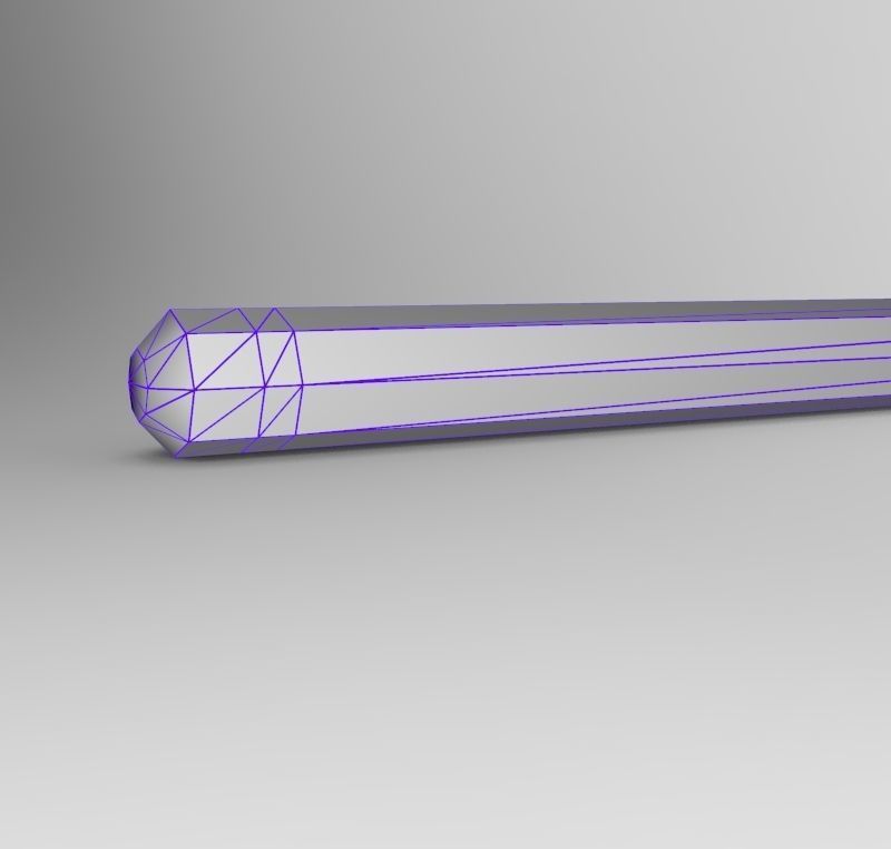 Simple low poly pencil with textures Low-poly 3D model_9