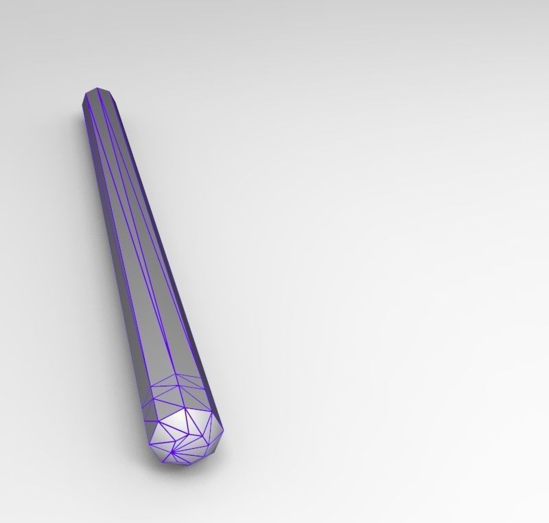 Simple low poly pencil with textures Low-poly 3D model_14