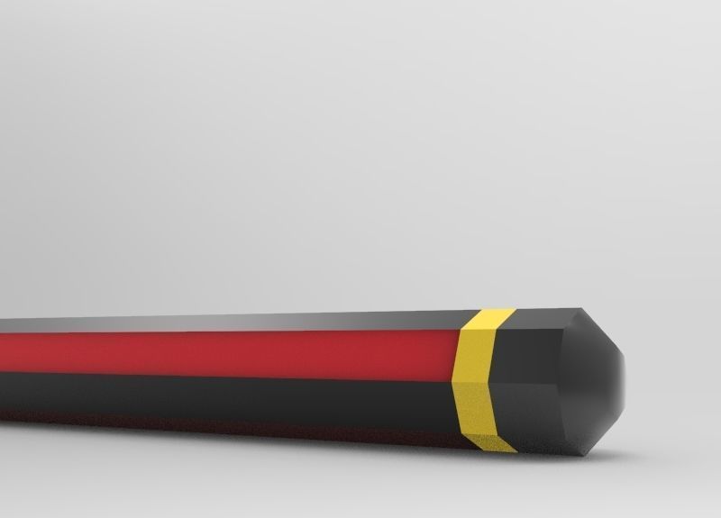 Simple low poly pencil with textures Low-poly 3D model_12