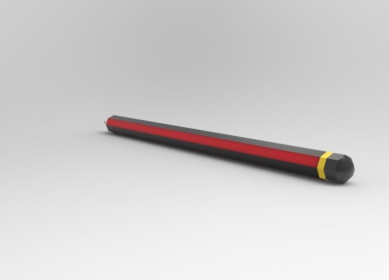Simple low poly pencil with textures Low-poly 3D model_3