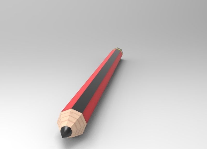 Simple low poly pencil with textures Low-poly 3D model_1