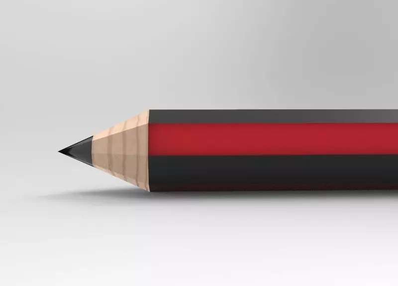 Simple low poly pencil with textures Low-poly 3D model_0