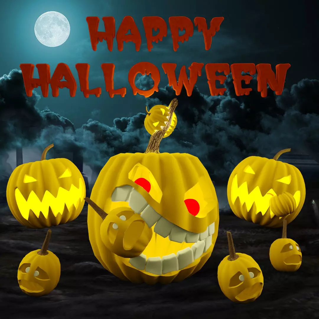 Happy Halloween Pumpkin 3D model