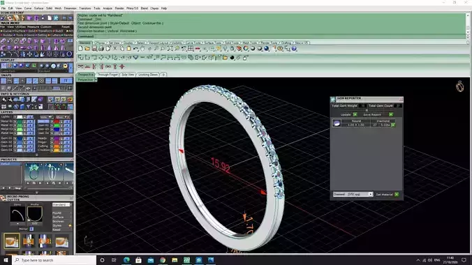 Ring Half Eternity Round diamonds 