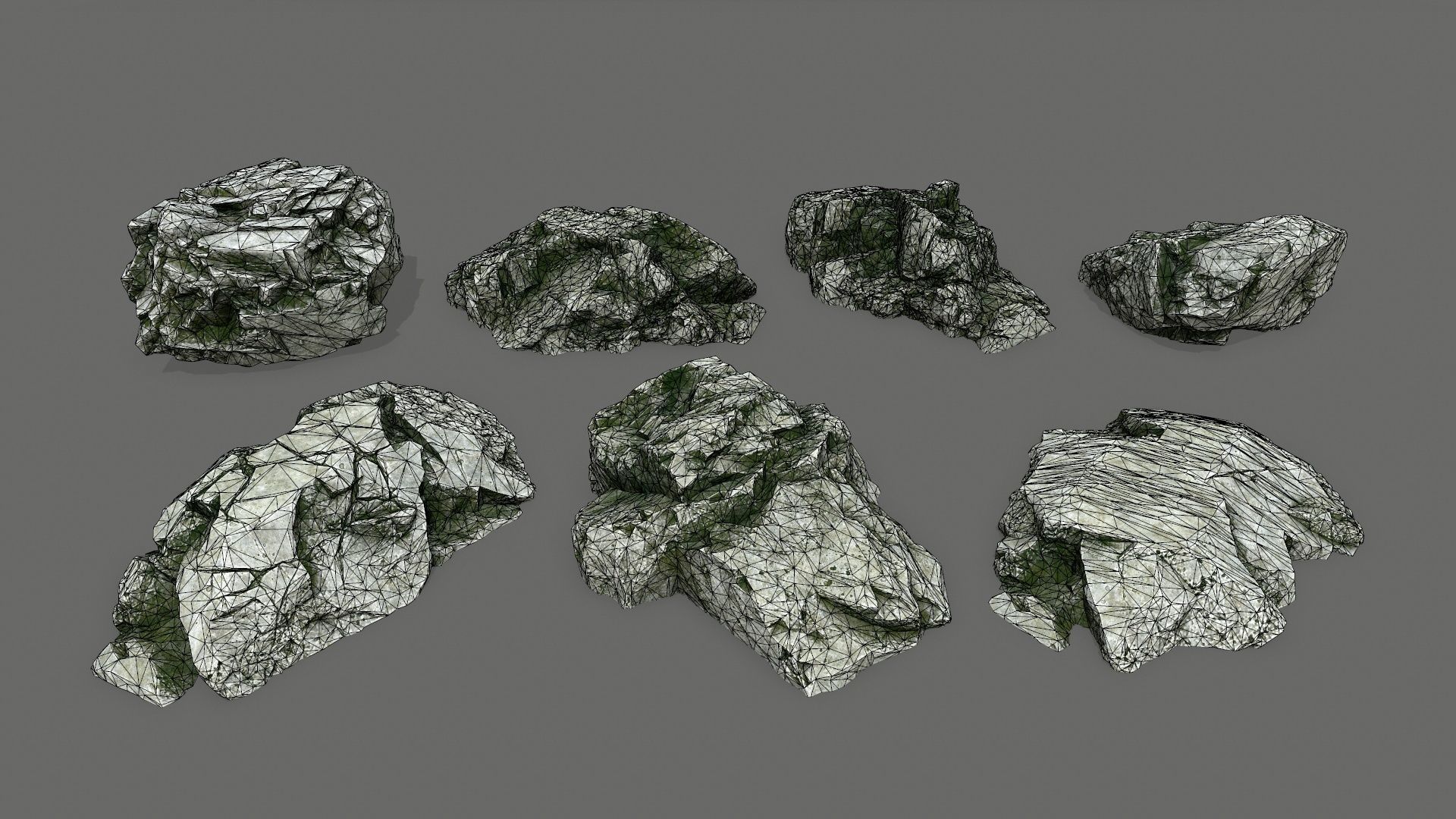 rocks rock Low-poly 3D model_19