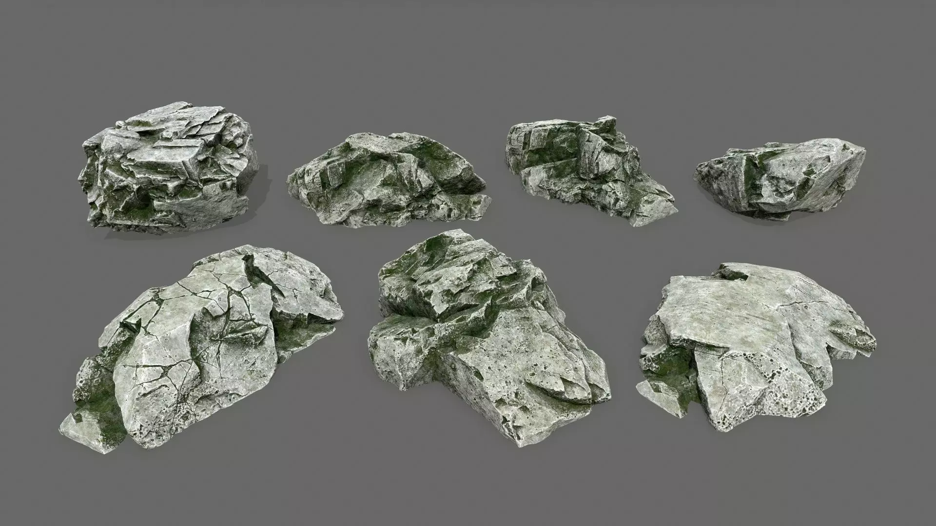 rocks rock Low-poly 3D model_0