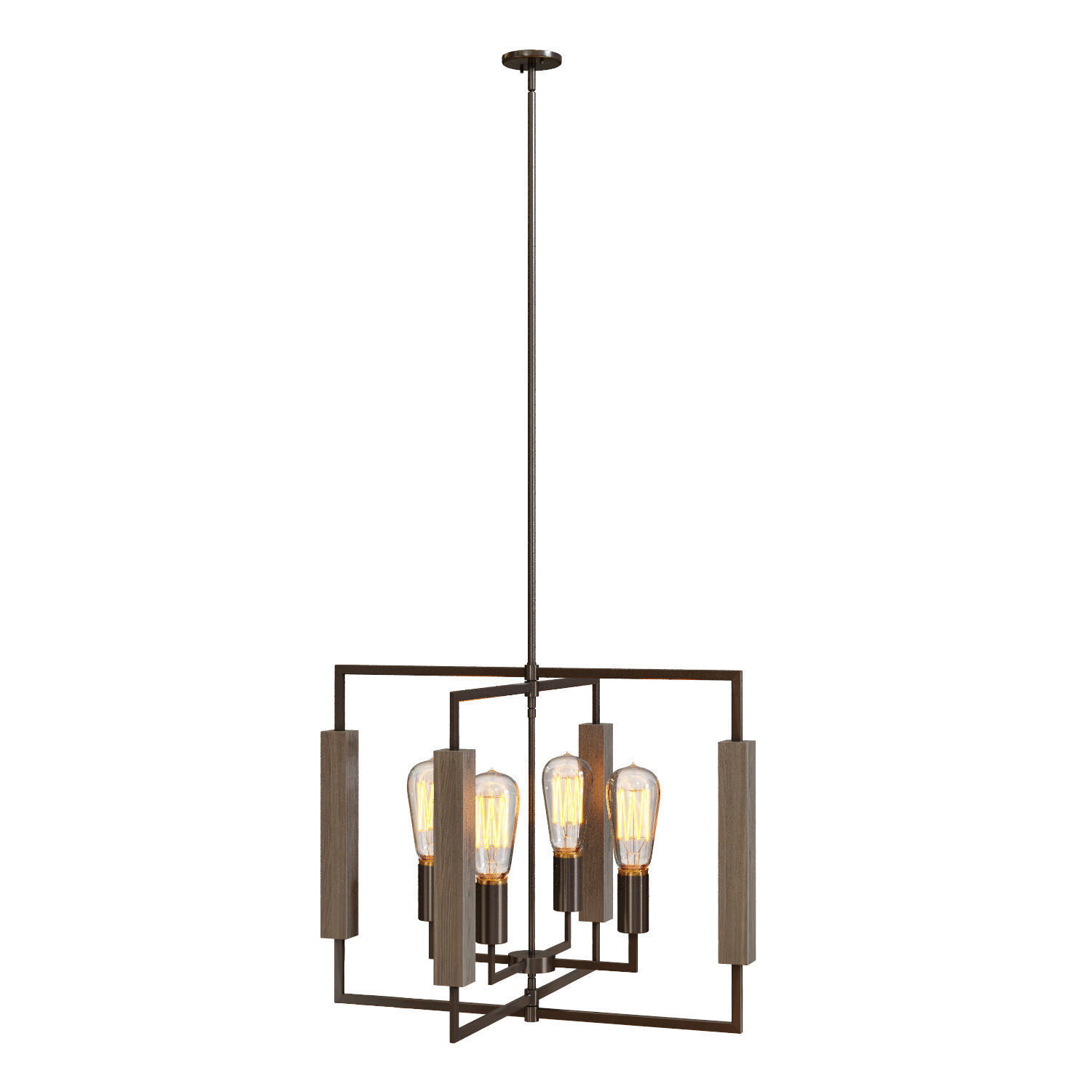 Steel Zinger 4Light Chandelier 3D model_4