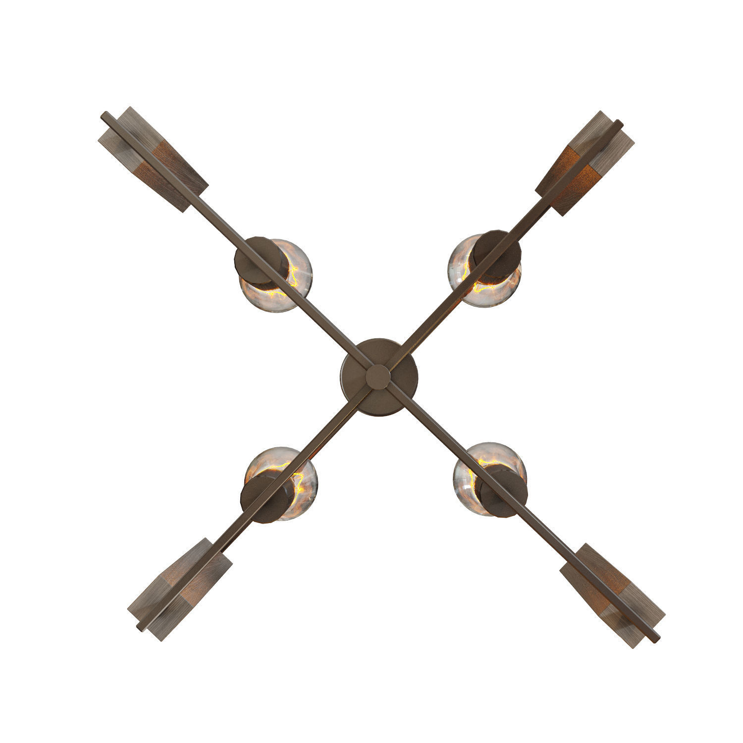 Steel Zinger 4Light Chandelier 3D model_3