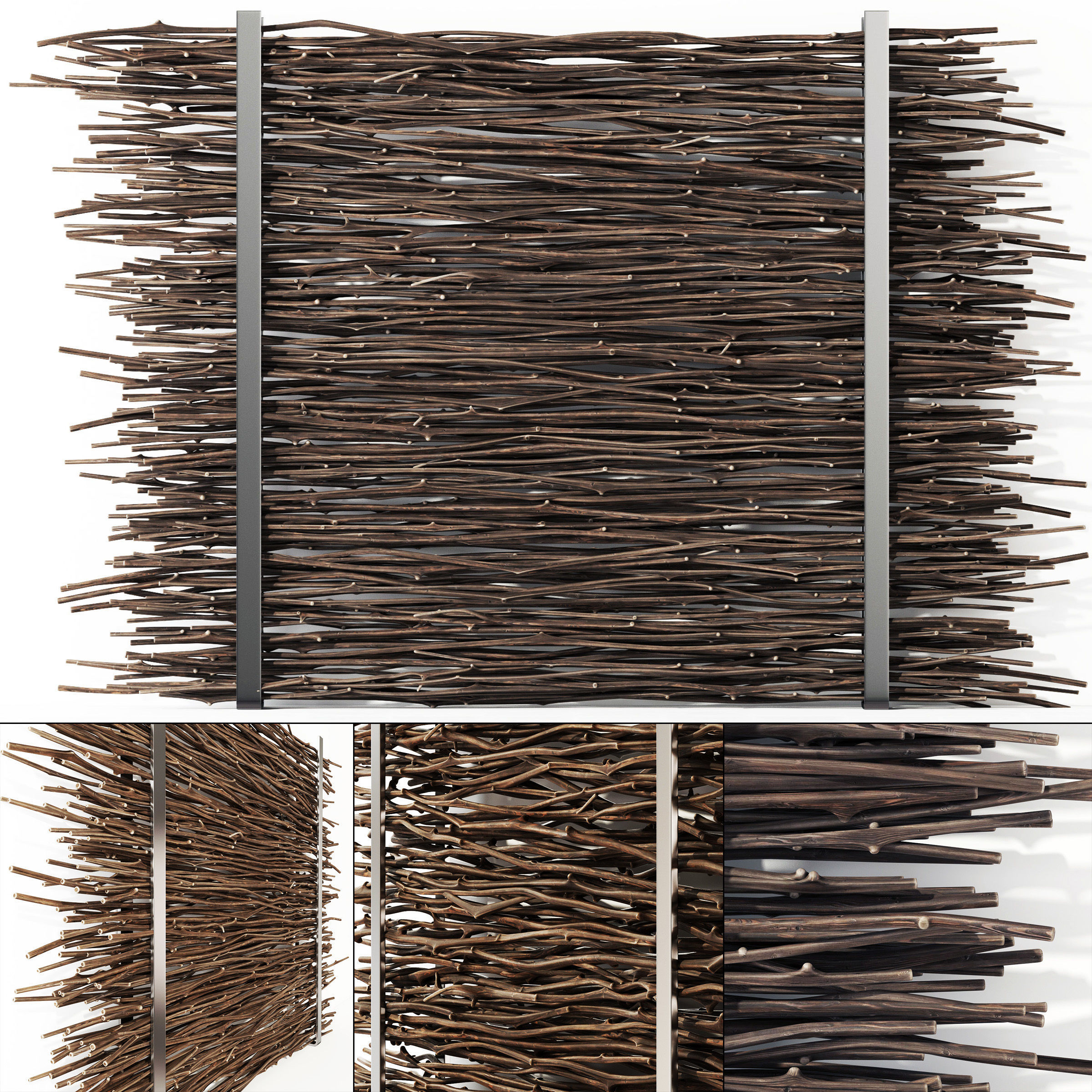 Firewood thin branch decor n1  3D model_1