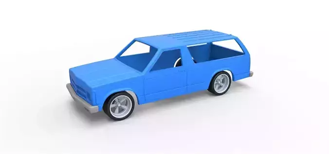 Shell and wheels Chevrolet S10 Blazer 1991 Scale 1 to 25 3D print model