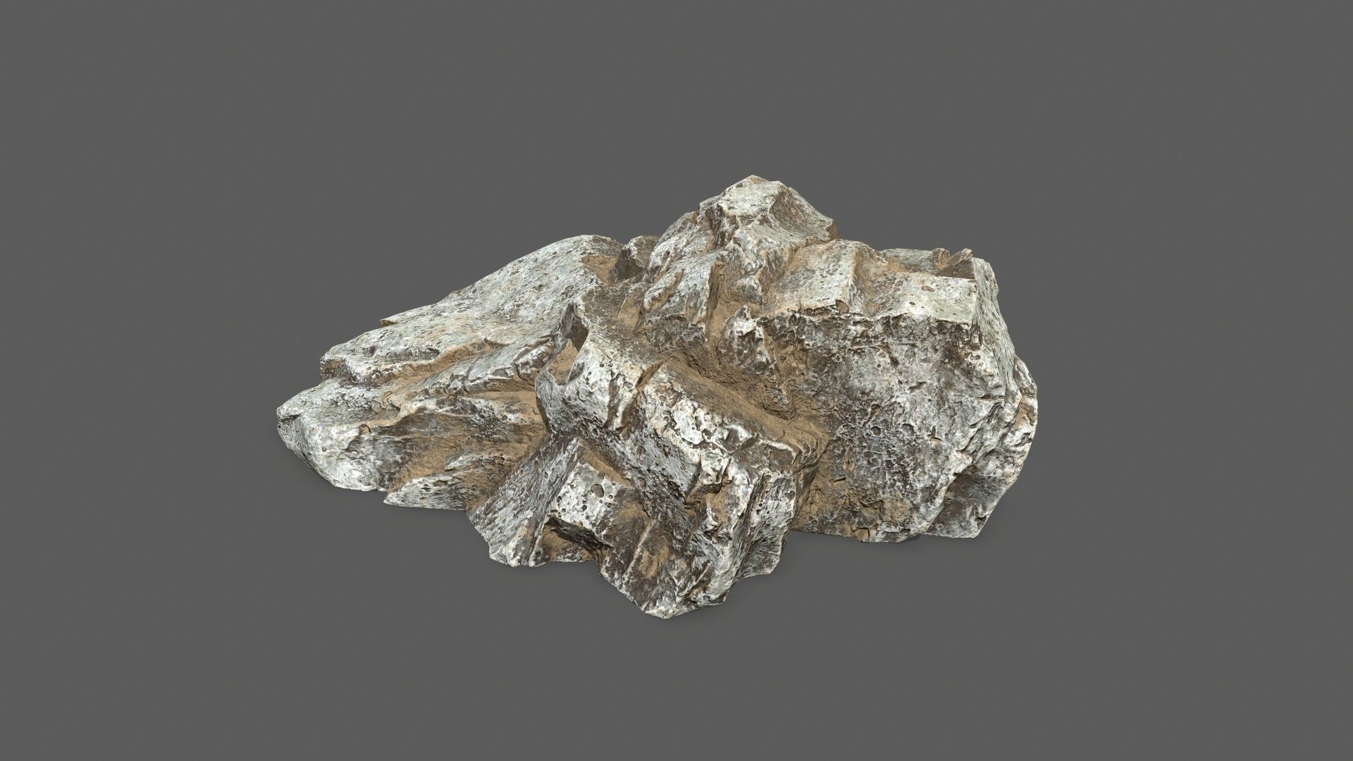 rocks silver rock Low-poly 3D model_3