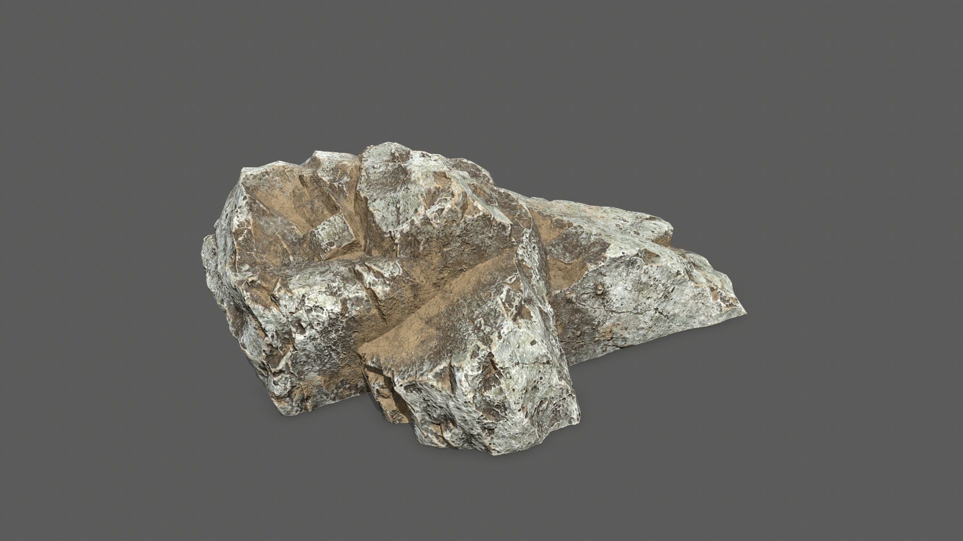 rocks silver rock Low-poly 3D model_2