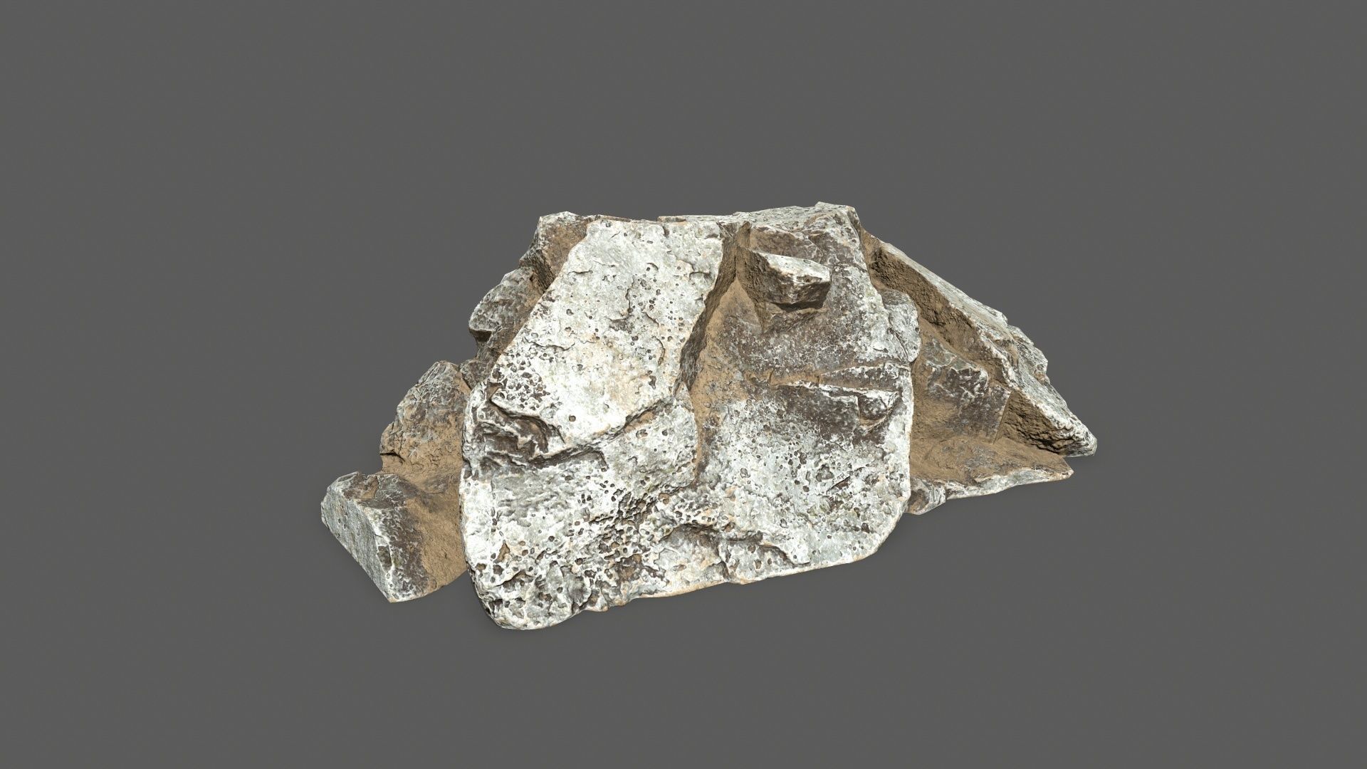rocks silver rock Low-poly 3D model_6