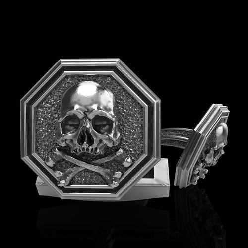 skull cufflinks 3D print model