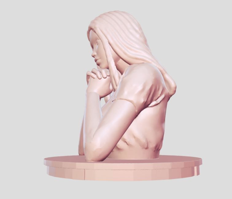 woman bust 3D print model_4