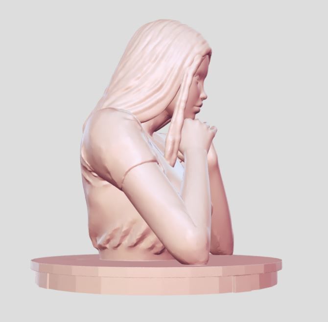 woman bust 3D print model_1