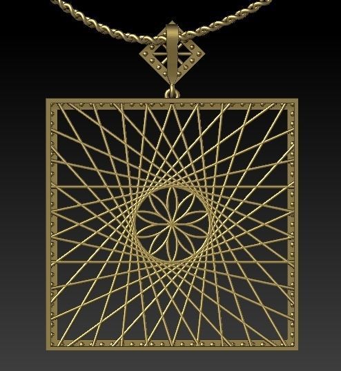 Ultra vision Square pendant 3D print model_3