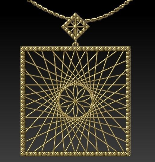 Ultra vision Square pendant 3D print model_4