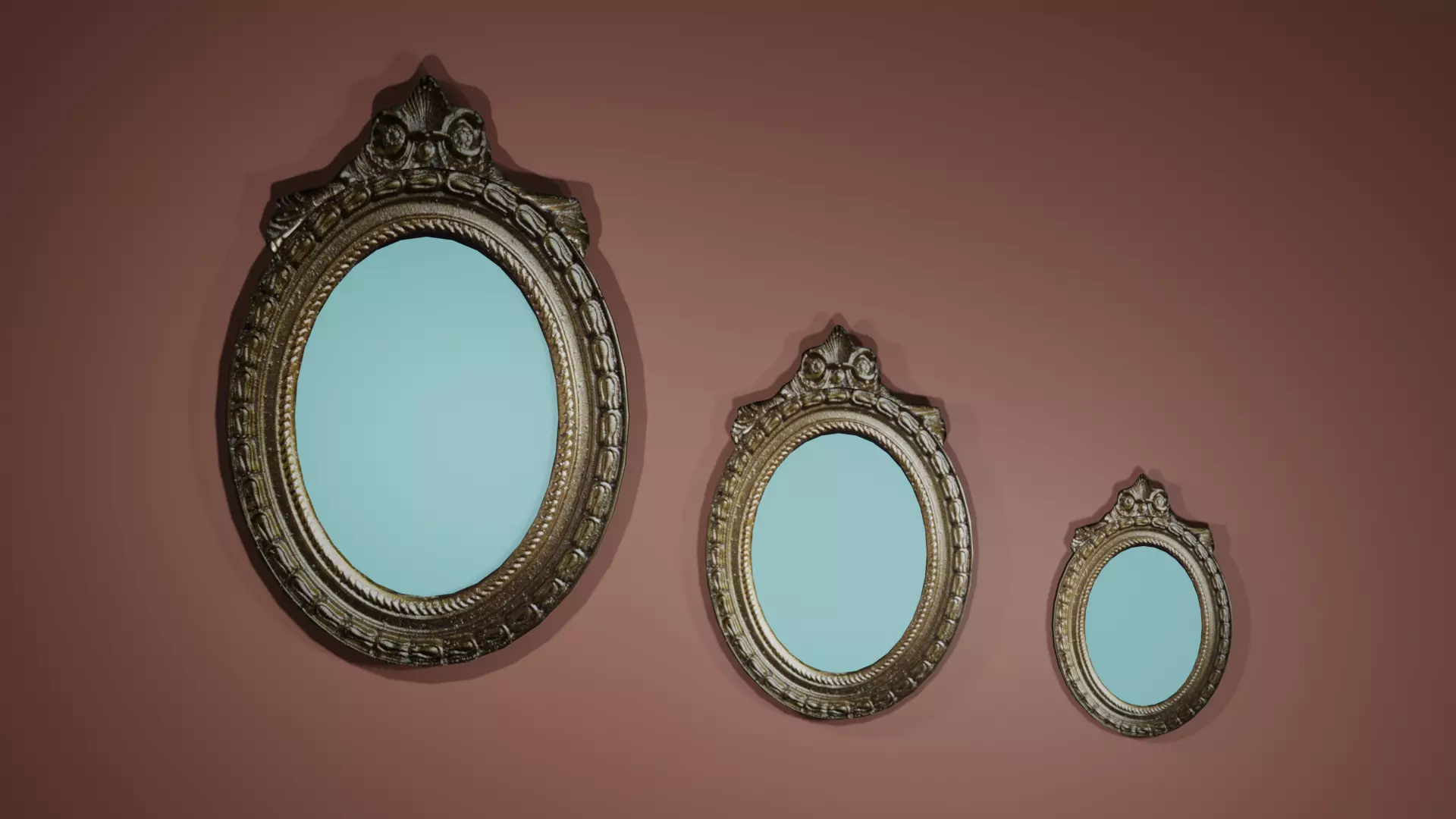 LOW POLY GOLD MIRROR Free low-poly 3D model