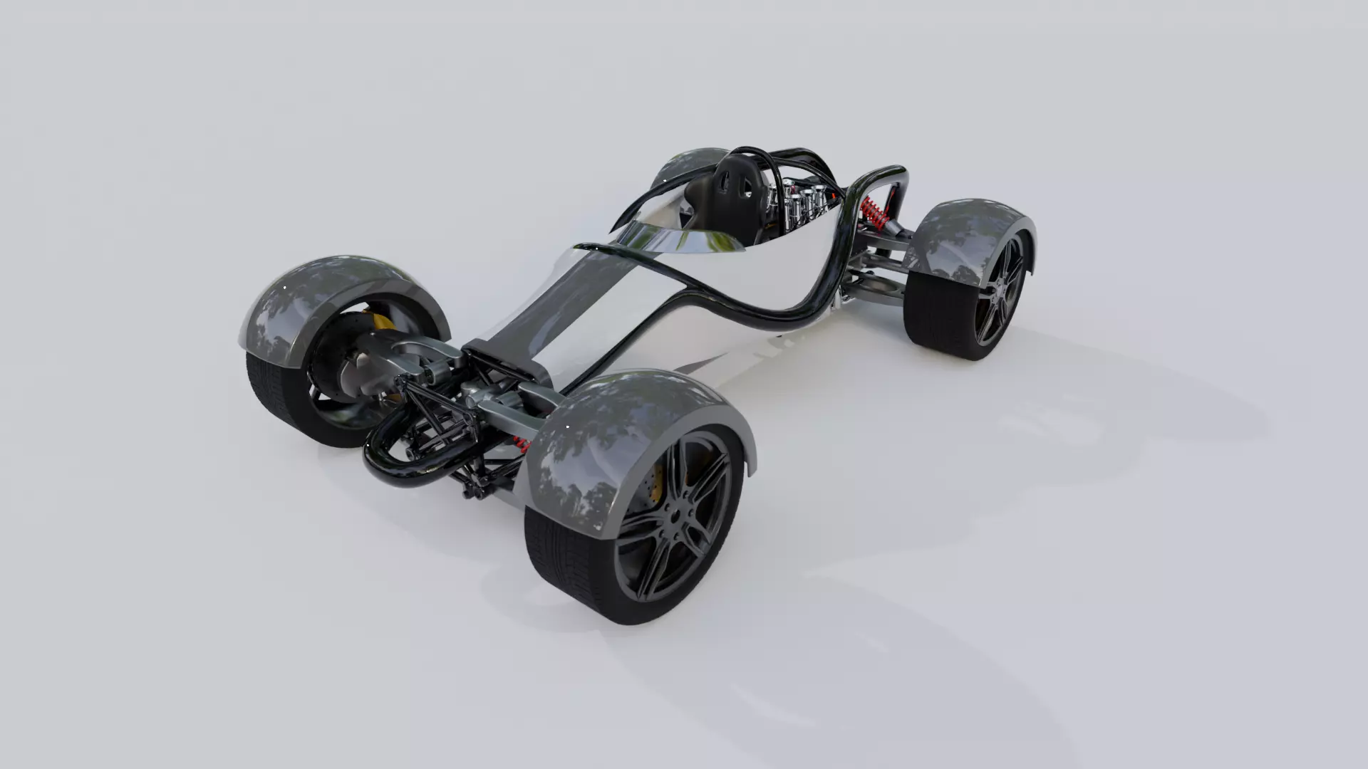 Car single place concept with v8 3D model_0