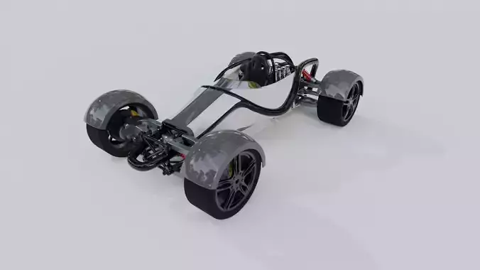 Car single place concept with v8 3D model Car single place concept with v8 3D model