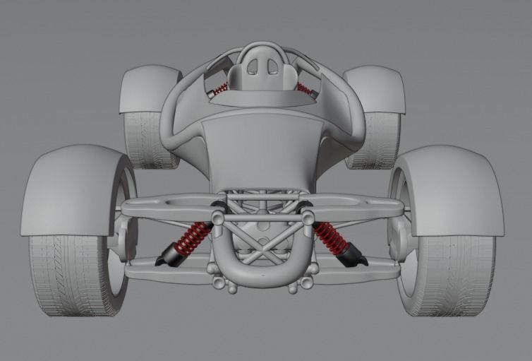 Car single place concept with v8 3D model_6