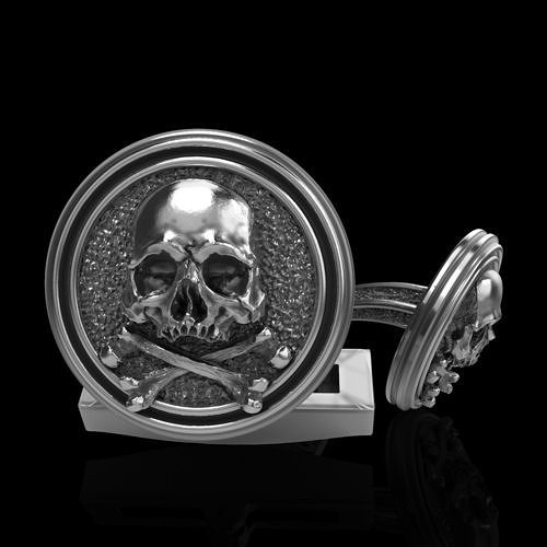 skull cufflinks 3D print model