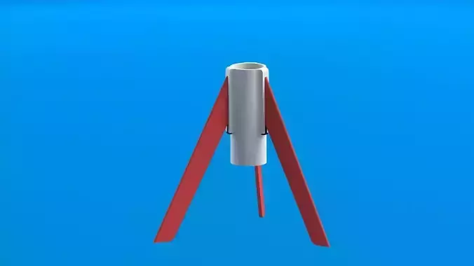 E9-6 E-class single stage model rocket engine Stand for launch 3D print model
