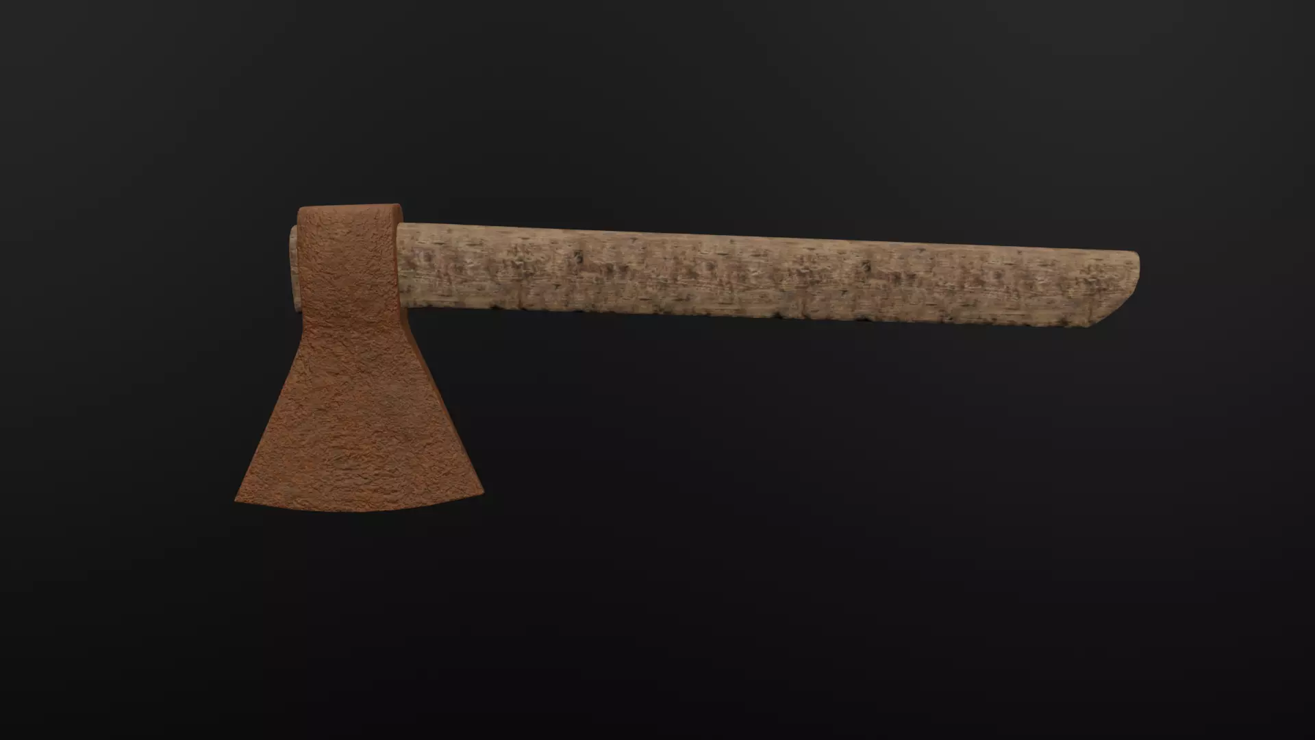 Rusty Axe tool 3D model_0