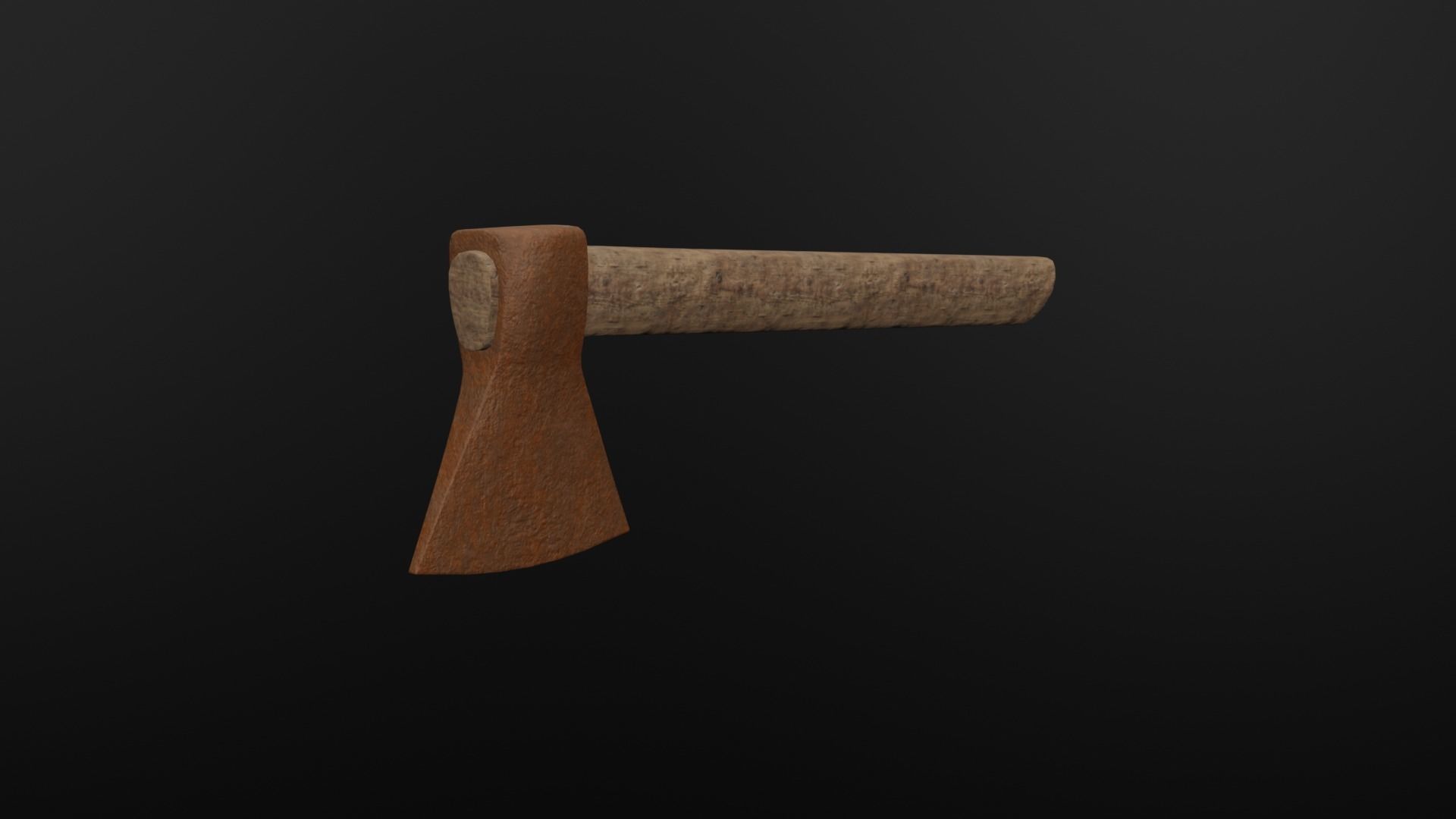 Rusty Axe tool 3D model_1