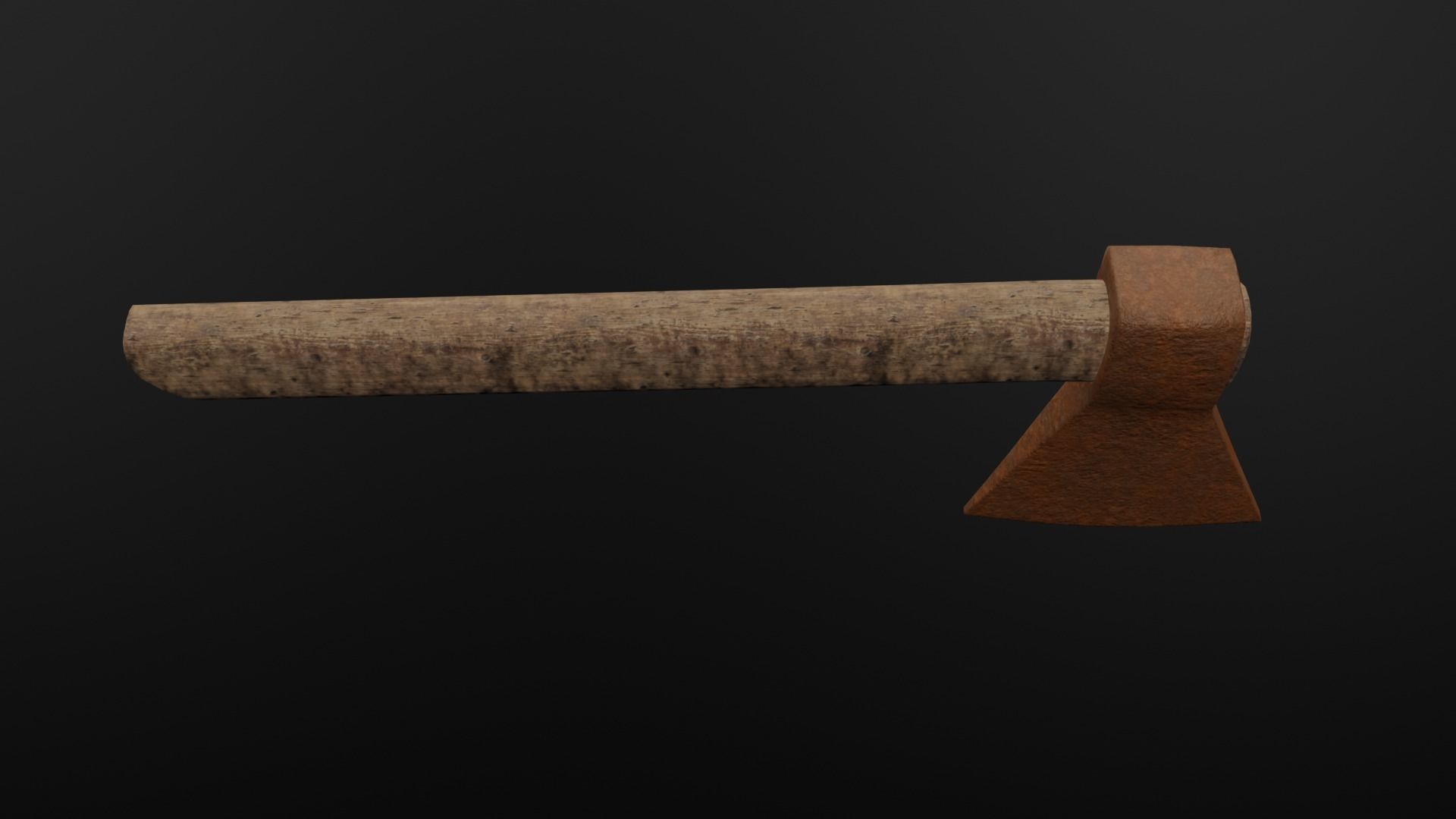 Rusty Axe tool 3D model_5