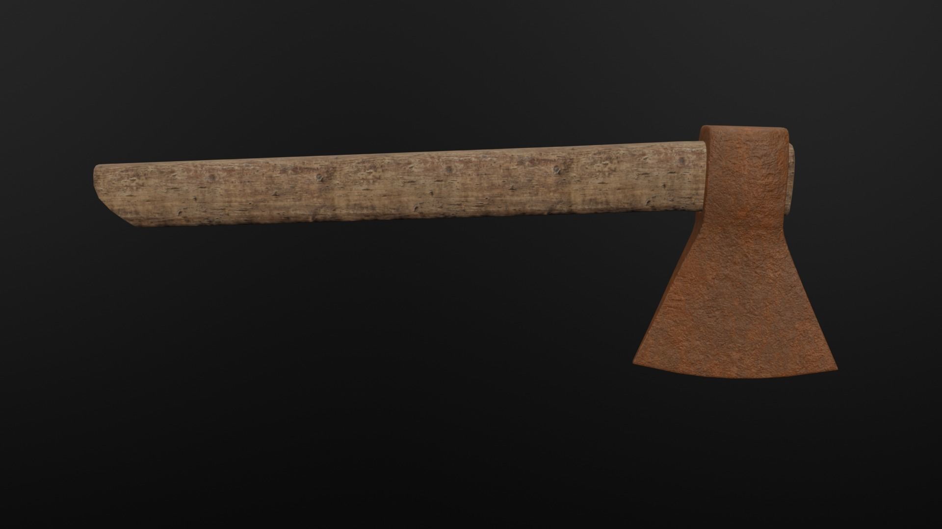Rusty Axe tool 3D model_3
