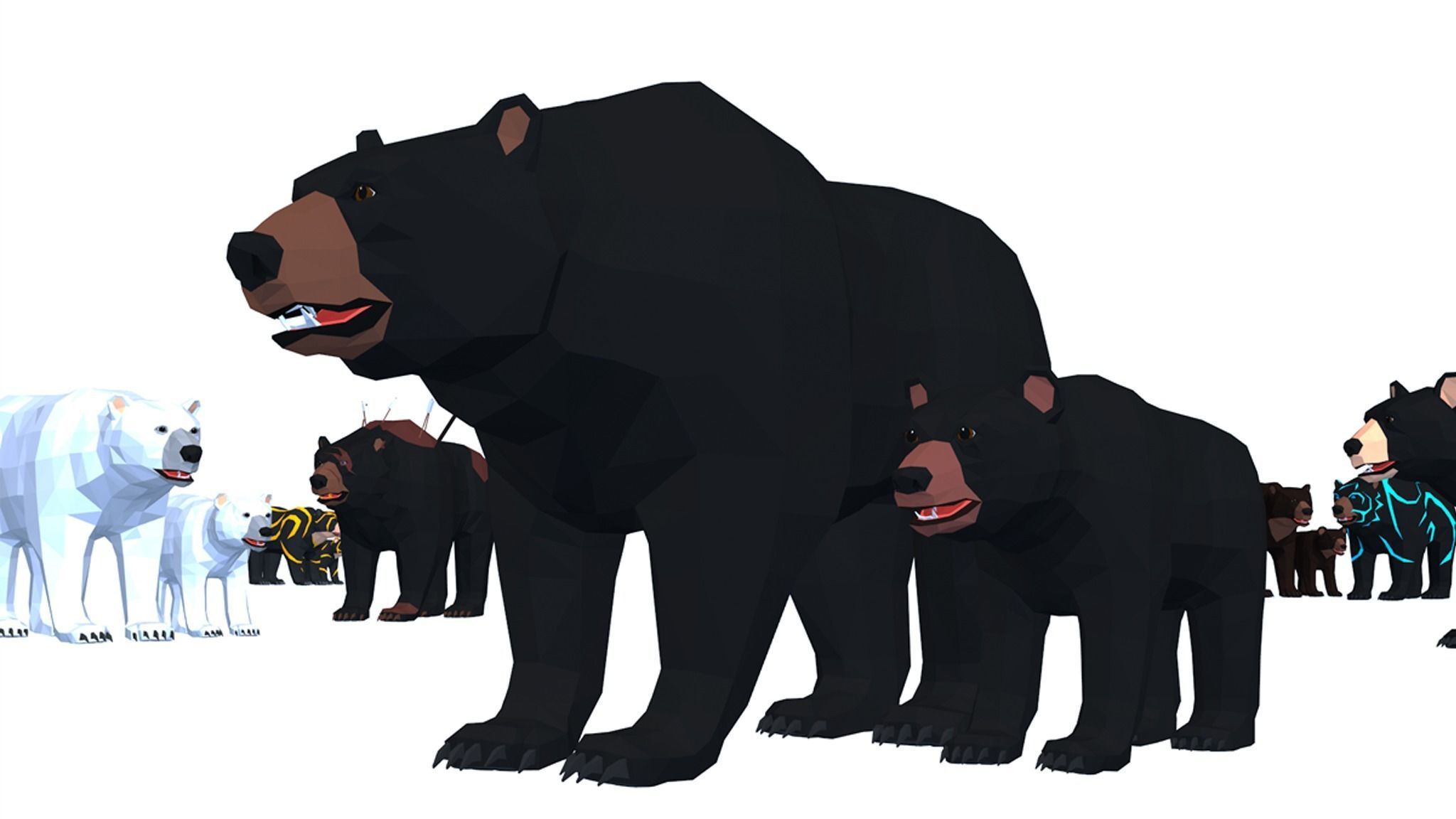 LowPoly Wild Animals pack Low-poly 3D model_8