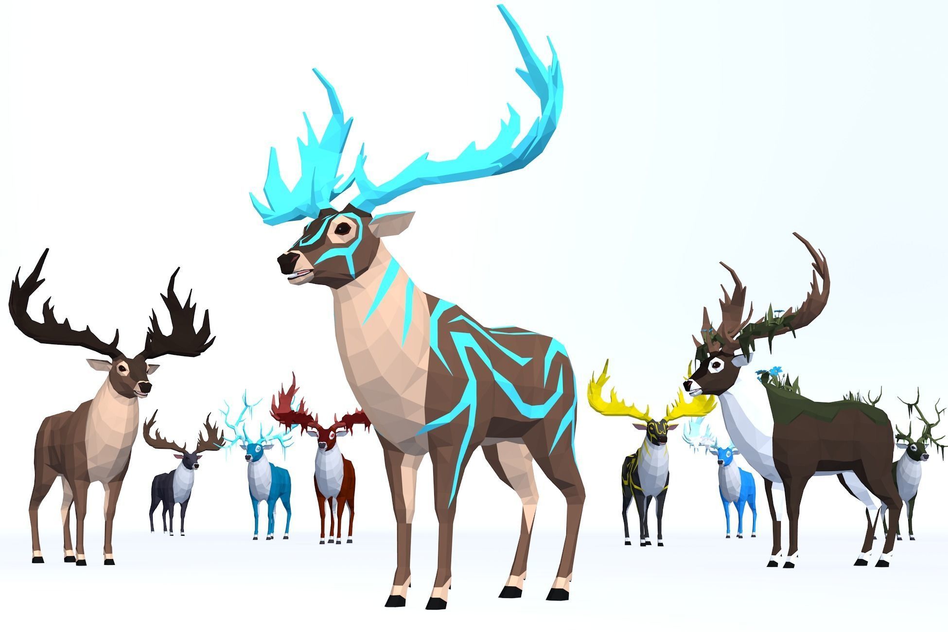 LowPoly Wild Animals pack Low-poly 3D model_13