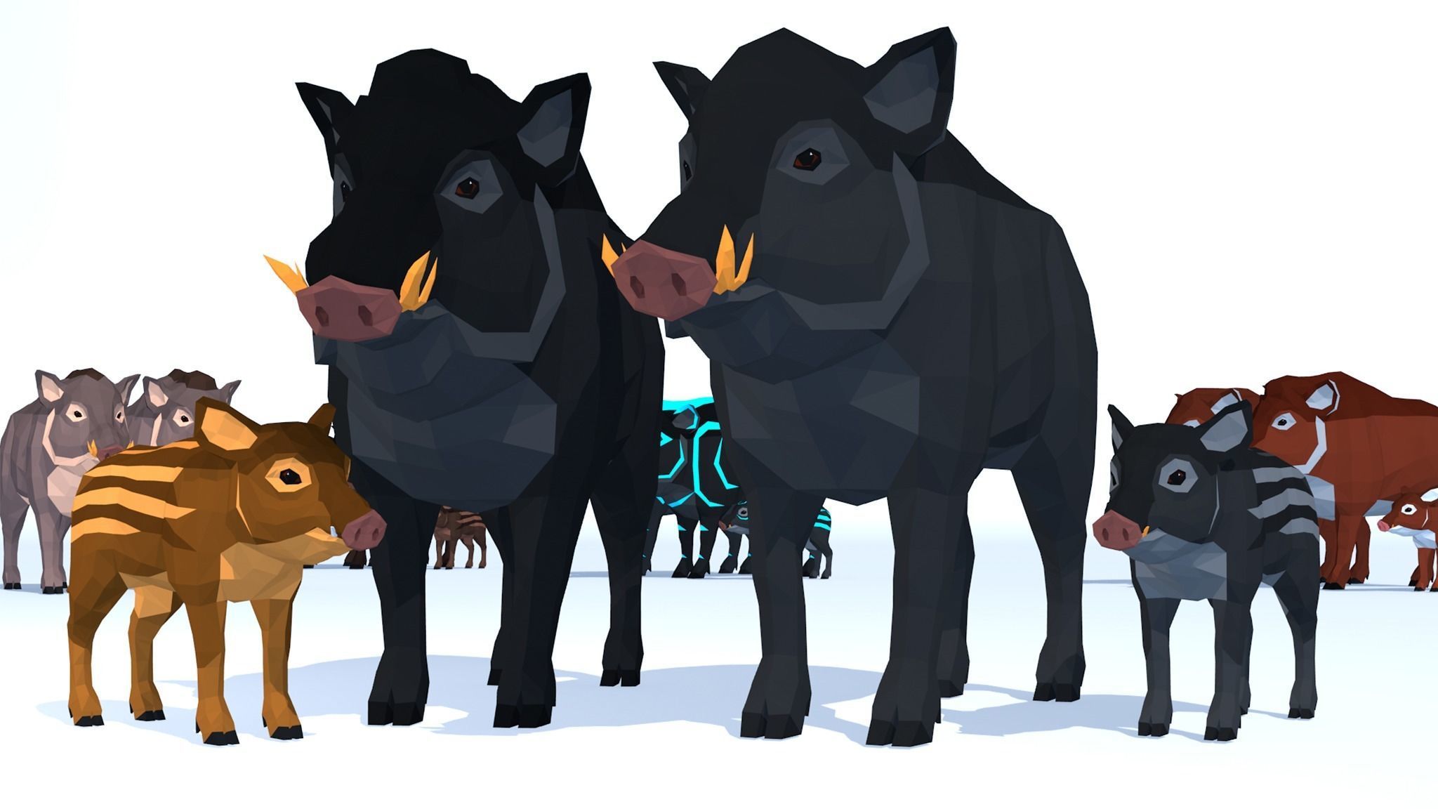 LowPoly Wild Animals pack Low-poly 3D model_9