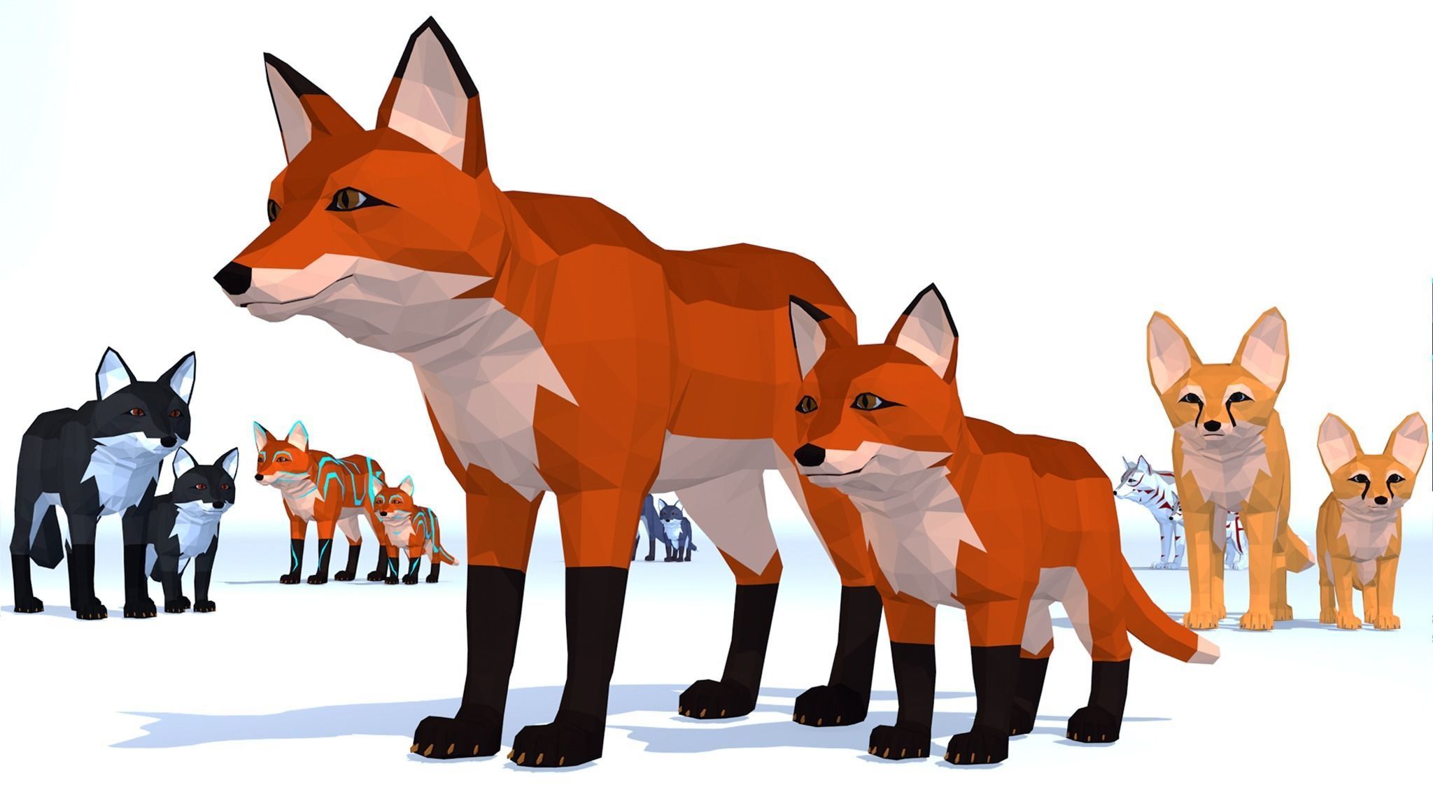 LowPoly Wild Animals pack Low-poly 3D model_10