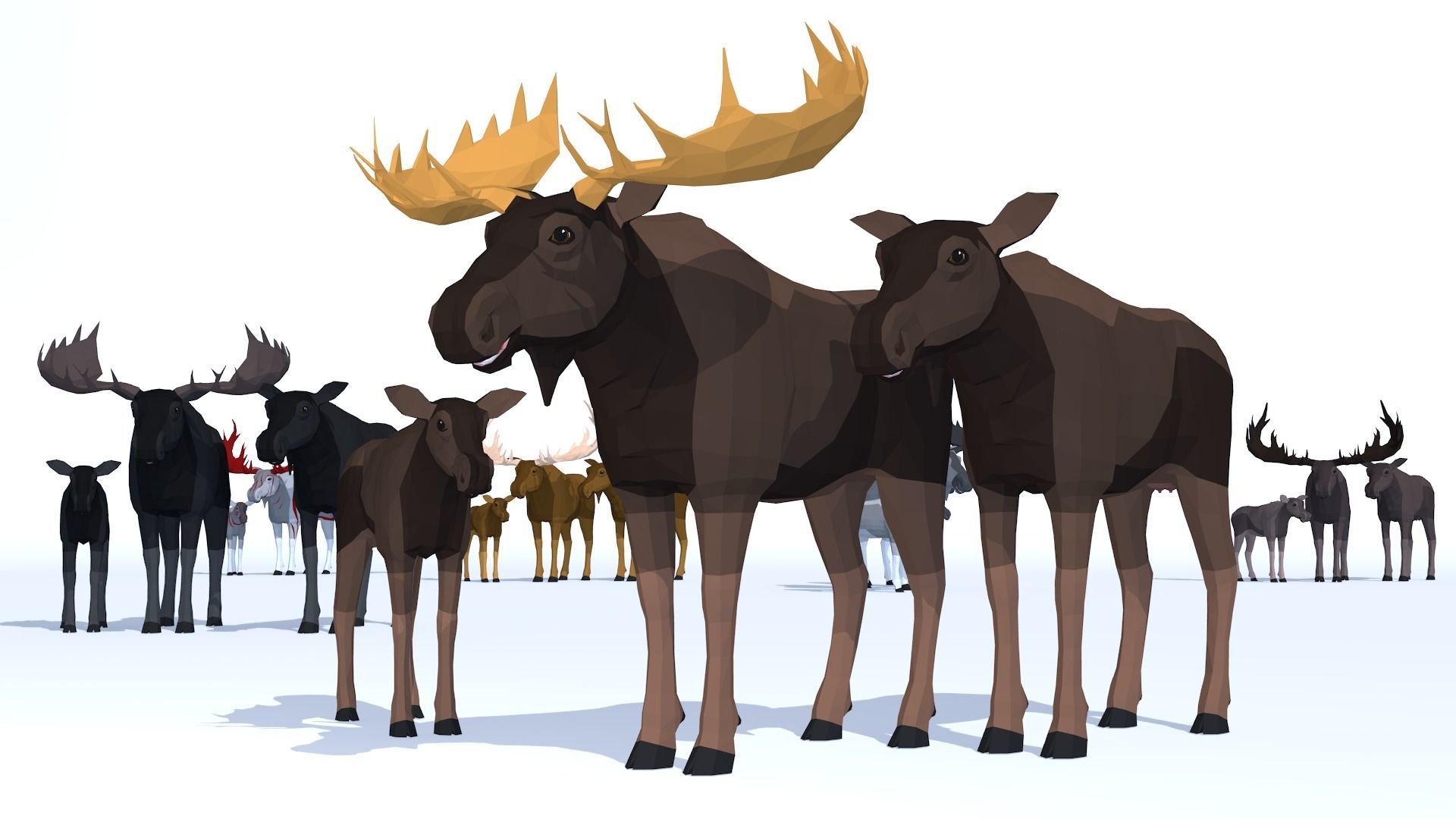 LowPoly Wild Animals pack Low-poly 3D model_7