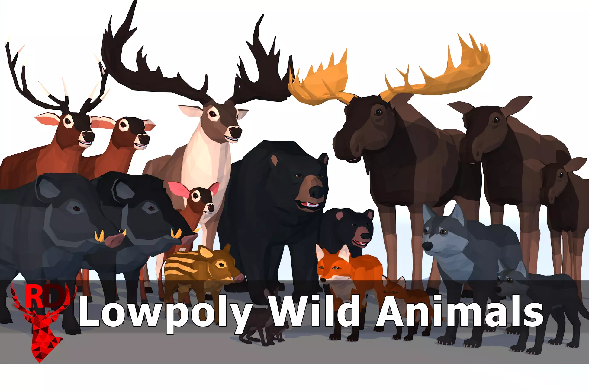 LowPoly Wild Animals pack Low-poly 3D model_0