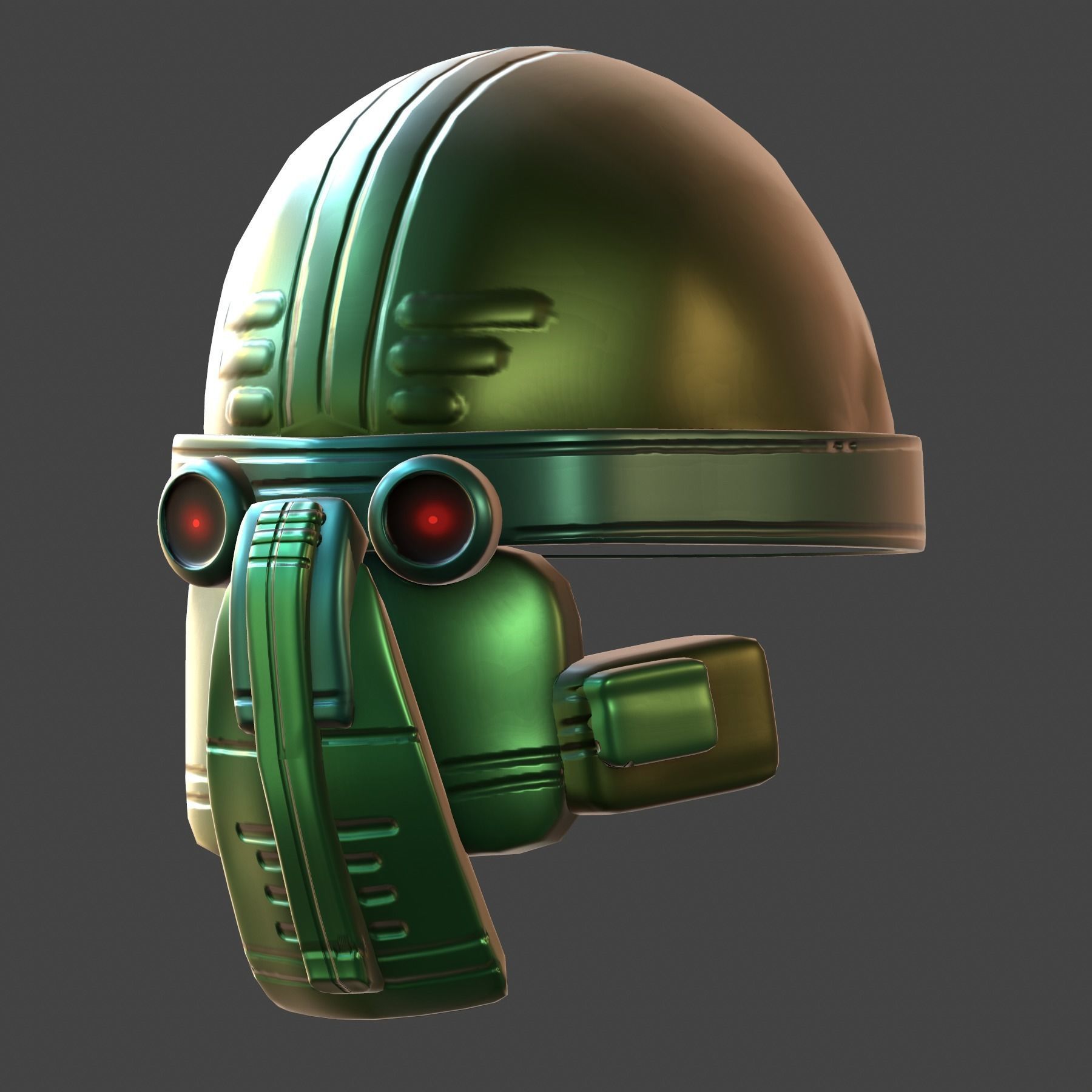 Gas mask helmet 3d model scifi Low-poly Low-poly 3D model_3