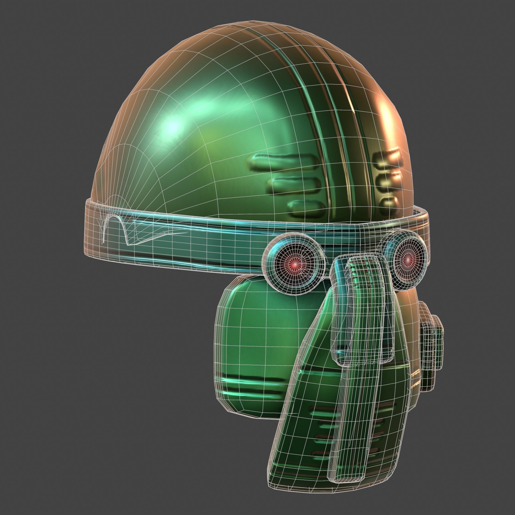Gas mask helmet 3d model scifi Low-poly Low-poly 3D model_8