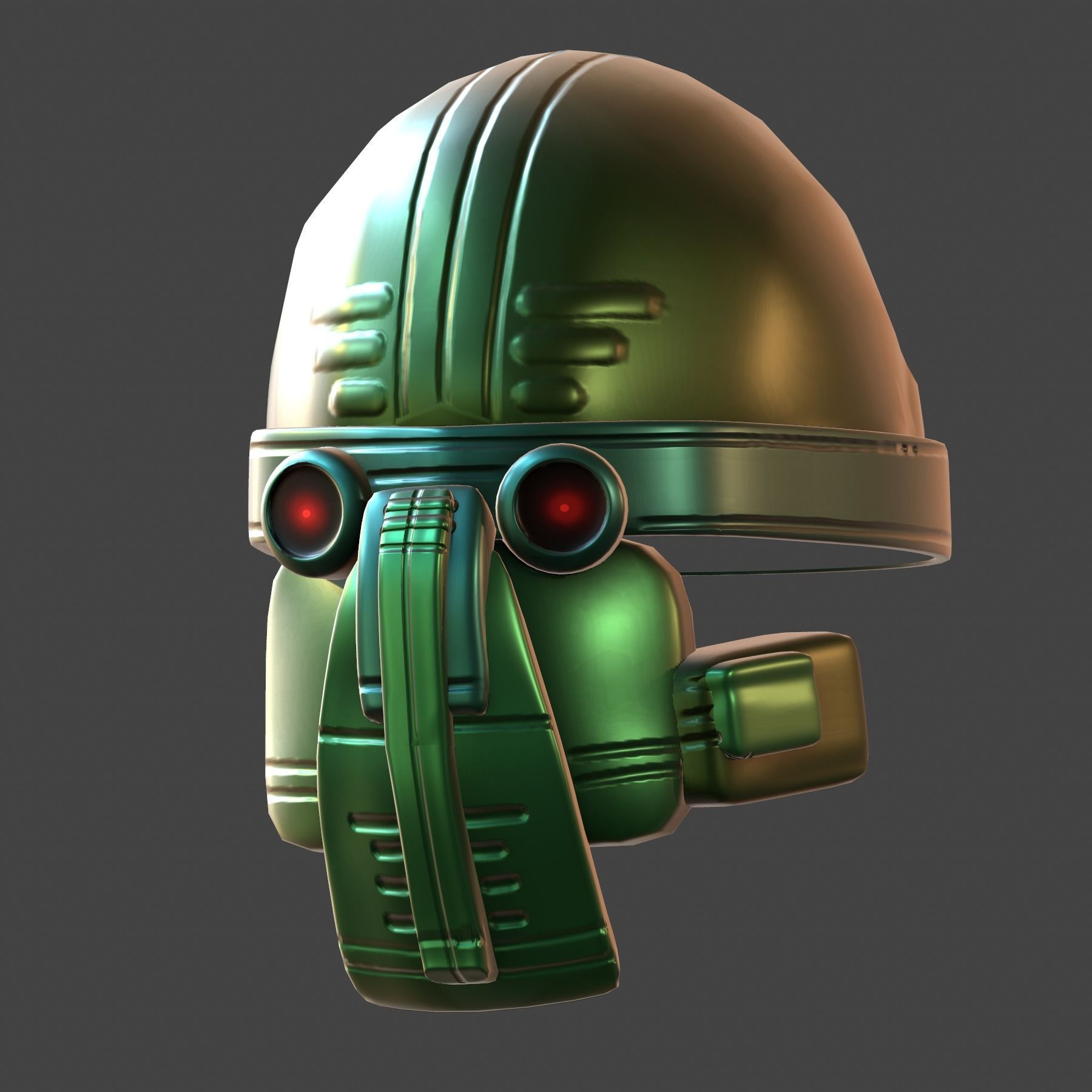 Gas mask helmet 3d model scifi Low-poly Low-poly 3D model_5