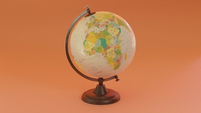 Desk Globe Low-poly 3D model