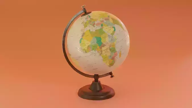 Desk Globe Low-poly 3D model
