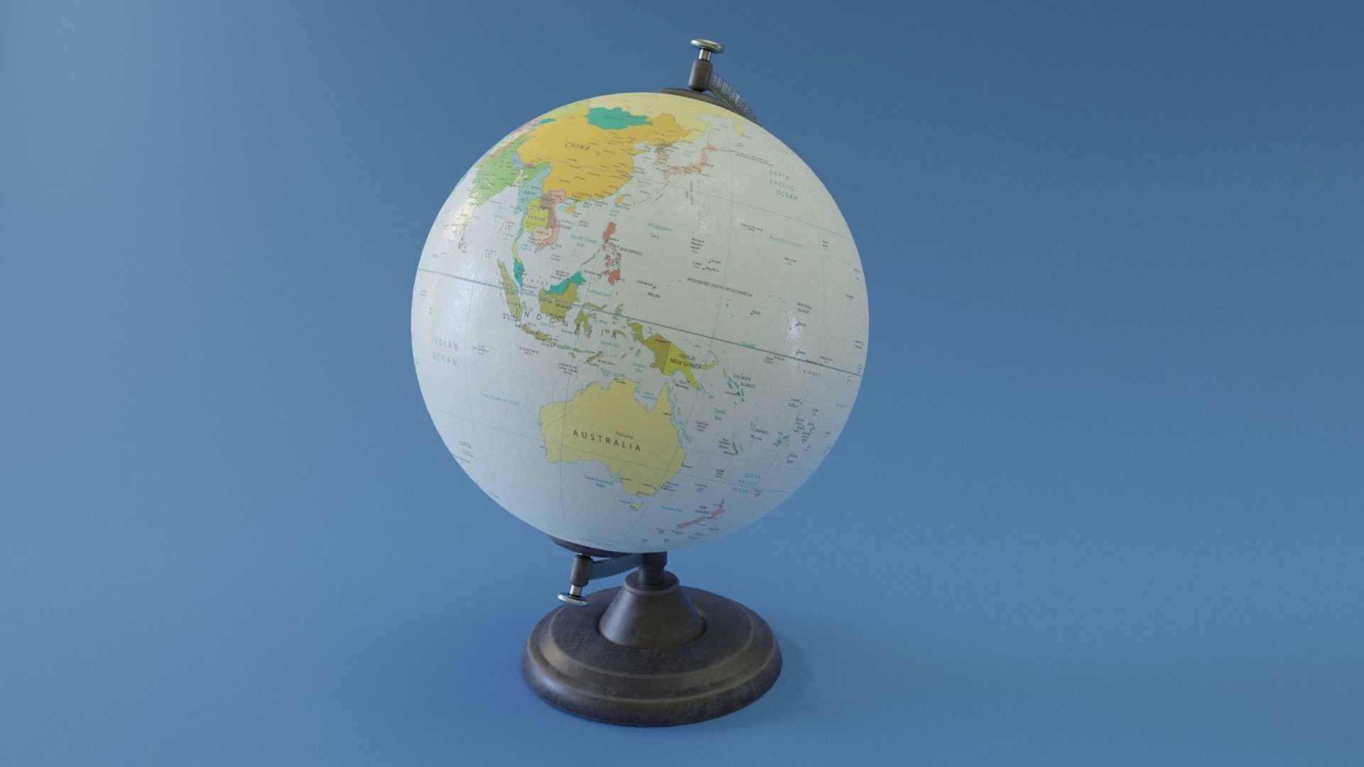 Desk Globe Low-poly 3D model_4